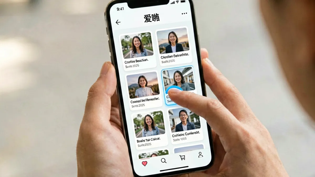 用户在手机上打开爱啪导航移动端页面，分类卡片排列整齐，操作流畅
